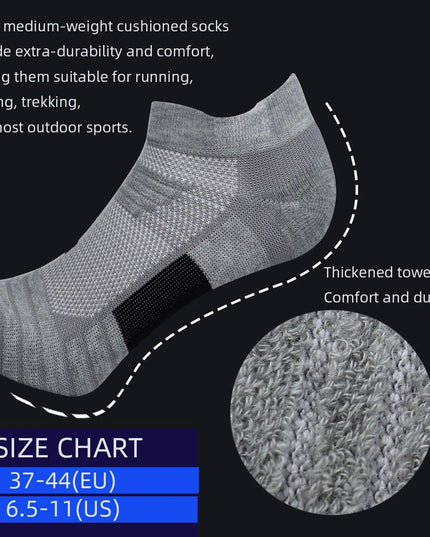 3 Pairs Sports Socks Men Women Short Running Socks Performance Ankle Cushion Wear-resistant Anti Slip Basketball Casual Socks