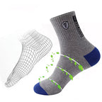 6pairs Men's Cotton Sweat Absorbing Embroidered Crest Athletic Socks, Ankle Socks