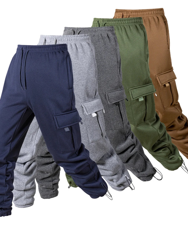 Men's Joggers Pants Loose Drawstring Long Pants Men Multi-pocket Sweatpants Casual Cargo Trousers For Men Fitness