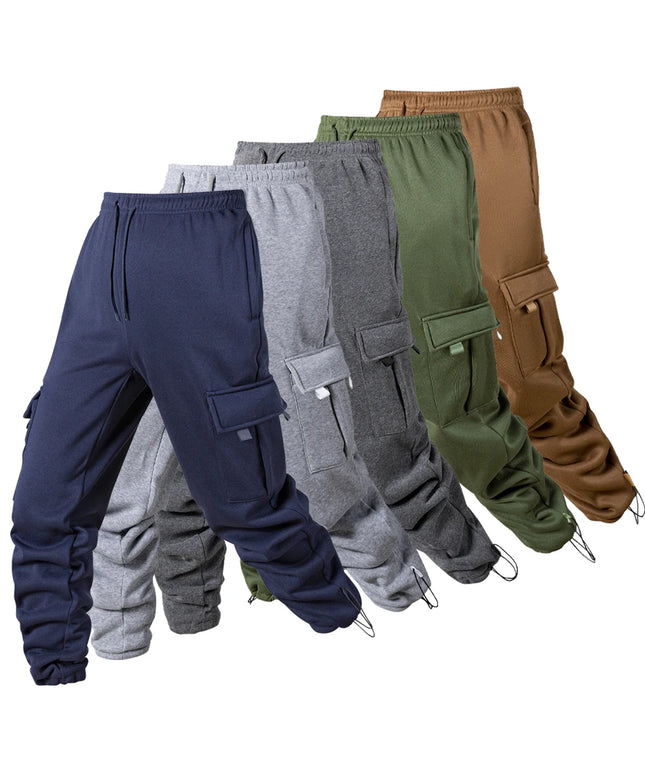 Men's Joggers Pants Loose Drawstring Long Pants Men Multi-pocket Sweatpants Casual Cargo Trousers For Men Fitness