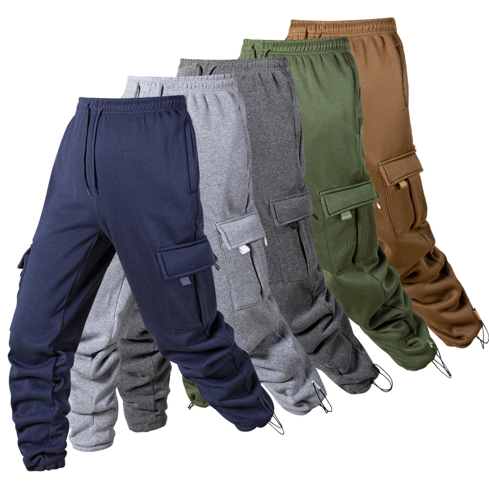 Men's Joggers Pants Loose Drawstring Long Pants Men Multi-pocket Sweatpants Casual Cargo Trousers For Men Fitness