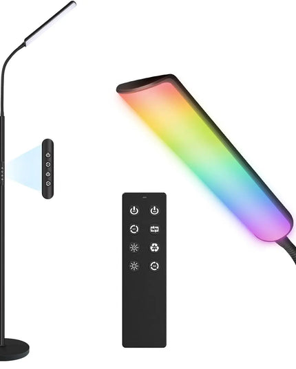 LED Floor Lamp, Bright 15W Floor Lamps for Living Room with 1H Timer, Stepless Adjustable 3000K-6000K Colors & Brightness
