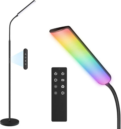 LED Floor Lamp, Bright 15W Floor Lamps for Living Room with 1H Timer, Stepless Adjustable 3000K-6000K Colors & Brightness