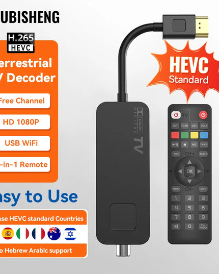 UBISHENG U3mini DVB T2 DVB C Digital TV Decoder HD Free TV Channels 7Days EPG TV Tuner for Spain France Itlay Columbia ect