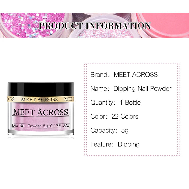 5g Dipping Nail Powder Set Red Nail Glitter Dipping System Kit For Manicure Nail Art Decorations Natural Dry Without Lamp Cure