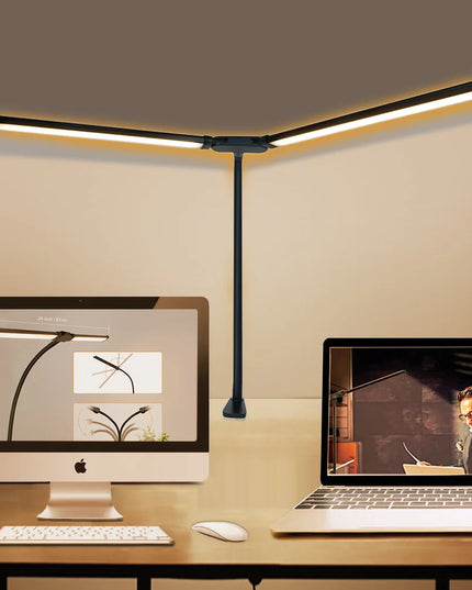 Desk Lamps Double Head LED Stepless Dimmable Led USB Table Lamp for Office Study Reading Lighting Fixture Computer Monitor Light