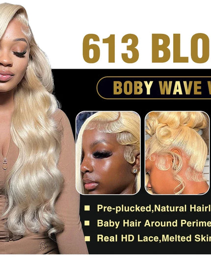 Body Wave 613 Hd Lace Frontal Wig 13x6 Human Hair Wigs 13x4 Transparent Lace Honey Blonde Glueless Wigs For Women 180 Density