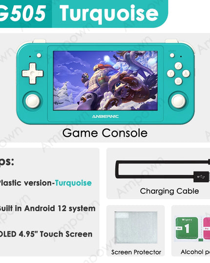 ANBERNIC RG505 Handheld Game Console 4.95″ OLED Touch Screen Android 12 OS Portable Video Game Console Hall Joyctick OTA Update