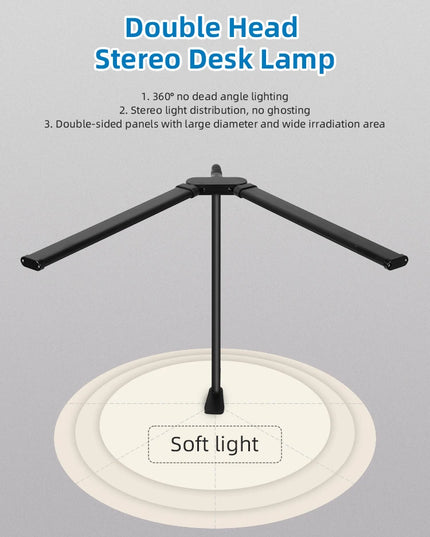 Desk Lamps Double Head LED Stepless Dimmable Led USB Table Lamp for Office Study Reading Lighting Fixture Computer Monitor Light