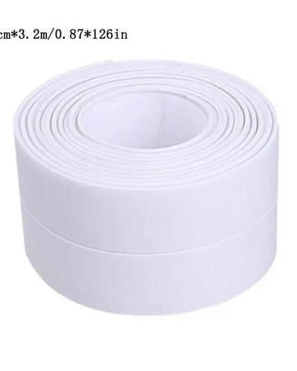 1m/3.2m PVC Waterproof Sealing Tape for Bathroom Sink, Shower, Bathtub and Toilet - Self Adhesive Wall Sticker