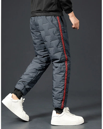 Winter Lambswool Down Pants Warm Thicken Sweatpants Men Fashion Joggers Water Proof Casual Pants Men Brand Plus Fleece Trousers