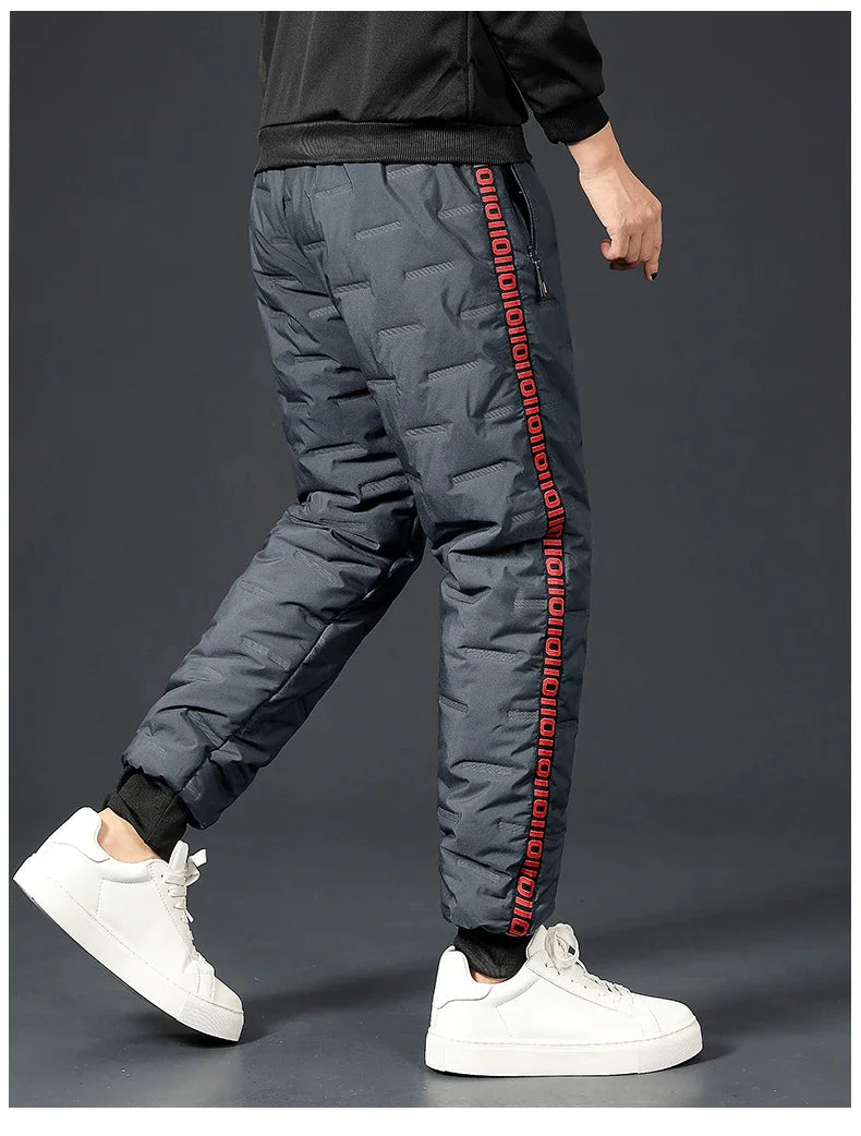 Winter Lambswool Down Pants Warm Thicken Sweatpants Men Fashion Joggers Water Proof Casual Pants Men Brand Plus Fleece Trousers