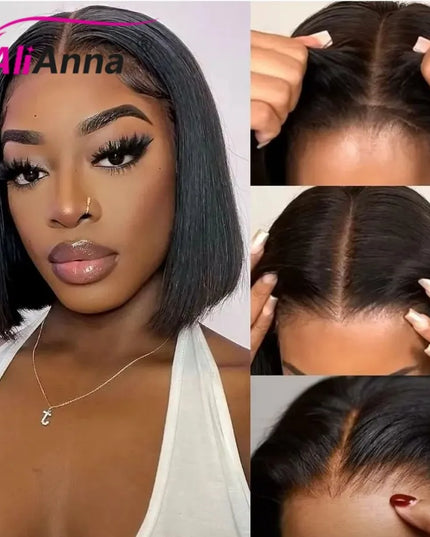 Glueless Wig Human Hair Ready To Wear Short Bob Wigs For Women Transparent Pre Cut Lace Human Wig Human Hair Wig Bob Wig