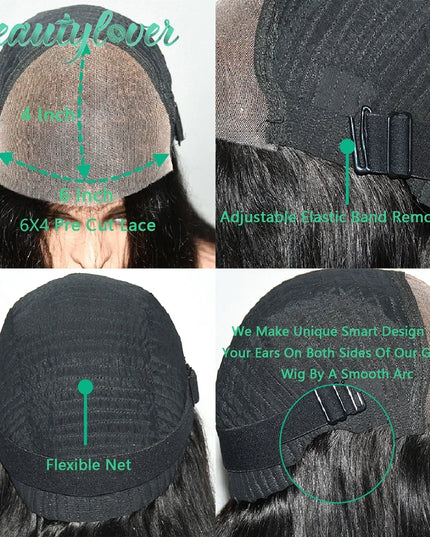 30 Inch Water Wave Glueless Wig Human Hair Ready To Wear 6X4 Glueless Wigs Human Hair Brazilian Human Hair Wigs PreCut For Women