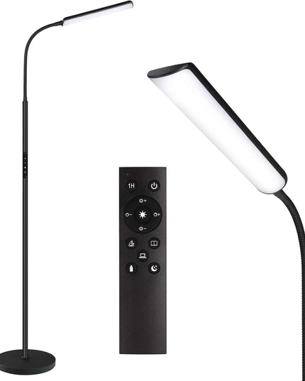 LED Floor Lamp, Bright 15W Floor Lamps for Living Room with 1H Timer, Stepless Adjustable 3000K-6000K Colors & Brightness