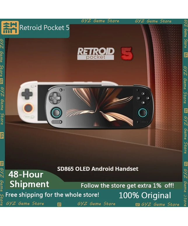In Stock Retroid Pocket 5 SD865 8+128G RP5 5.5 Inch OLED HD Screen Bluetooth 5.1 Android Pocket Handheld Gaming Console Custom