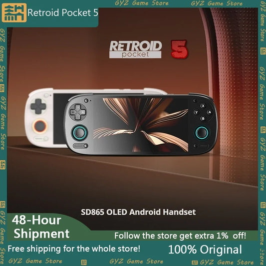 In Stock Retroid Pocket 5 SD865 8+128G RP5 5.5 Inch OLED HD Screen Bluetooth 5.1 Android Pocket Handheld Gaming Console Custom