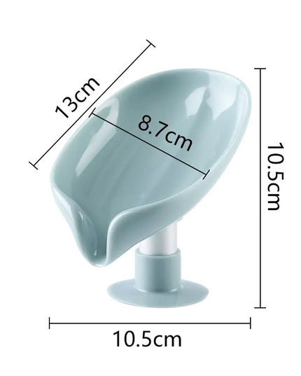 2pcs Drain Soap Holder Leaf Shape Soap Box Suction Cup Tray Drying Rack for Shower Sponge Container Kitchen Bathroom Accessories