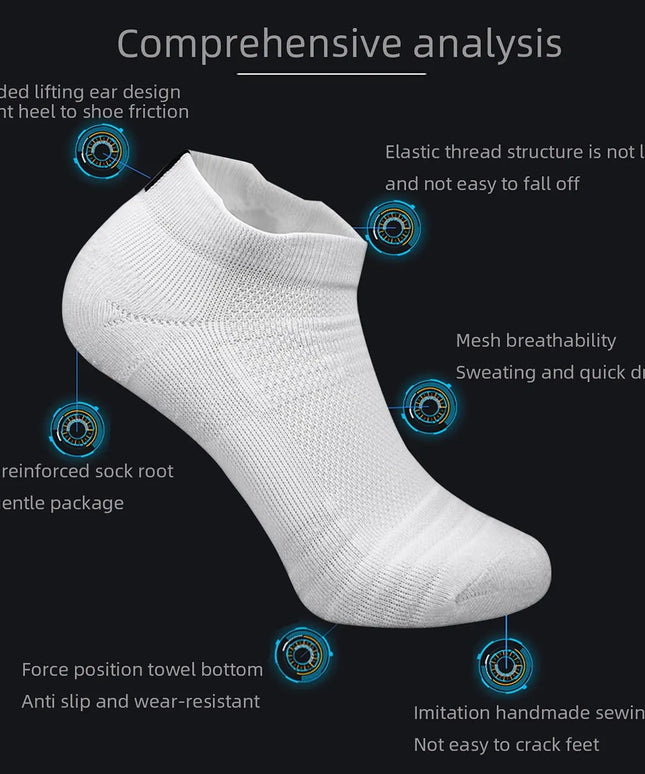 3 Pairs Sports Socks Men Women Short Running Socks Performance Ankle Cushion Wear-resistant Anti Slip Basketball Casual Socks