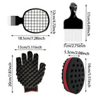 4Pcs Hair Curly Sponge Gloves Magic Curly Barber Curling Twist Sponge Gloves Brush Hair Brush Sponges for Black Men