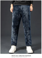 Winter Lambswool Down Pants Warm Thicken Sweatpants Men Fashion Joggers Water Proof Casual Pants Men Brand Plus Fleece Trousers