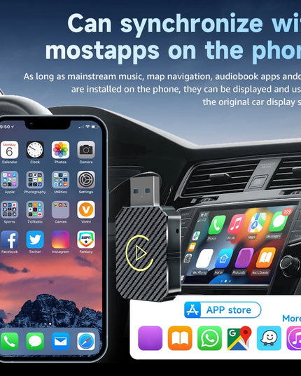 Wireless Carplay Android Auto Adapter 2 in 1 Mini Box Plug&Play Wireless Dongle BT WiFi for Wired CarPlay/Andriod Auto Cars