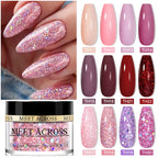 5g Dipping Nail Powder Set Red Nail Glitter Dipping System Kit For Manicure Nail Art Decorations Natural Dry Without Lamp Cure