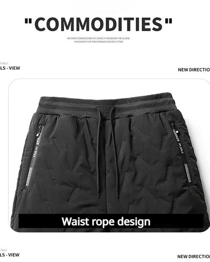 Down Pants Casual Men Pants Thickened Fleece Pants Loose Sportswear Winter Warm Clothes Men Casual Clothes