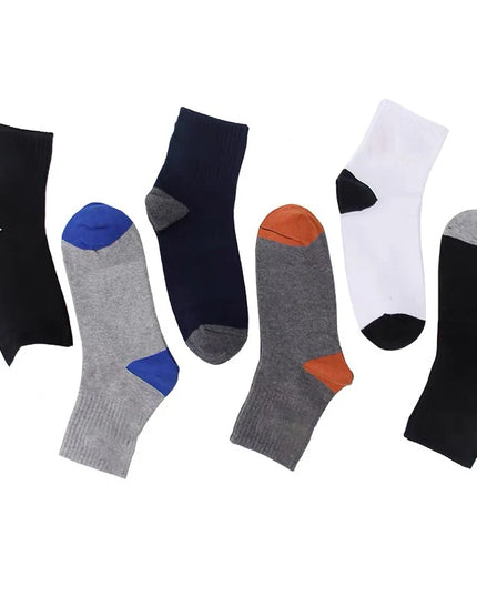 6pairs Men's Cotton Sweat Absorbing Embroidered Crest Athletic Socks, Ankle Socks