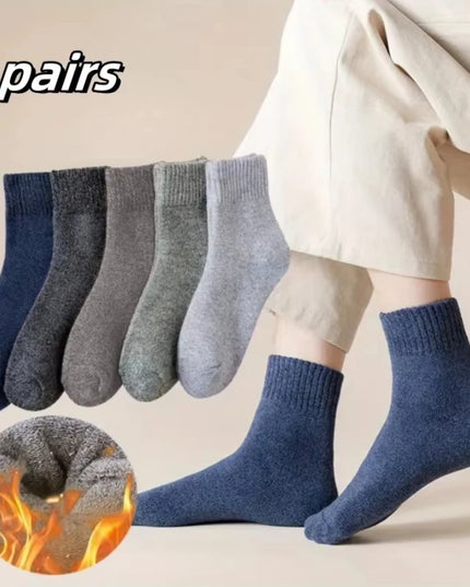 5Pairs Breathable Cotton Sports Stockings Men Bamboo Fiber Autumn and Winter Men Socks Sweat Absorption Deodorant Business Sox