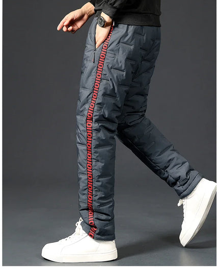 Winter Lambswool Down Pants Warm Thicken Sweatpants Men Fashion Joggers Water Proof Casual Pants Men Brand Plus Fleece Trousers