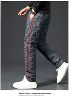 Winter Lambswool Down Pants Warm Thicken Sweatpants Men Fashion Joggers Water Proof Casual Pants Men Brand Plus Fleece Trousers