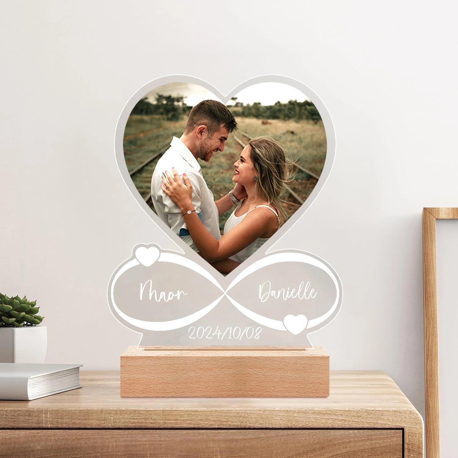 Personalized Anniversary Women Men Couples Gifts Custom Photo Love Frame Acrylic Plaque Valentine's Day Giftware for Him Her