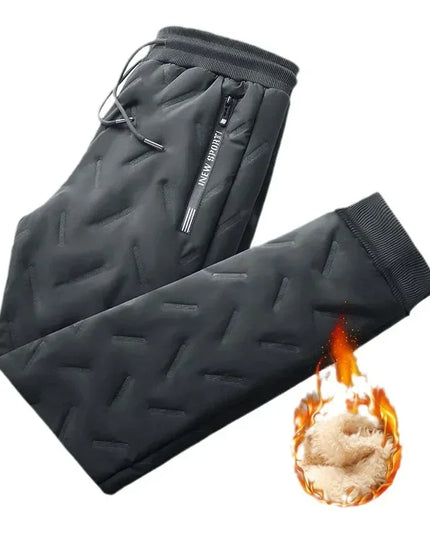 Winter Down Cotton Pants Men's Outdoor Plush Thick Velvet Warm Sports Pants Lambswol Casual Waterproof Windproof Ski Pants 7XL
