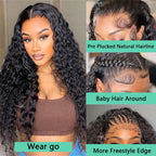 30 Inch Water Wave Glueless Wig Human Hair Ready To Wear 6X4 Glueless Wigs Human Hair Brazilian Human Hair Wigs PreCut For Women