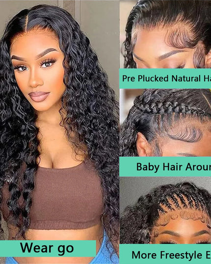 30 Inch Water Wave Glueless Wig Human Hair Ready To Wear 6X4 Glueless Wigs Human Hair Brazilian Human Hair Wigs PreCut For Women