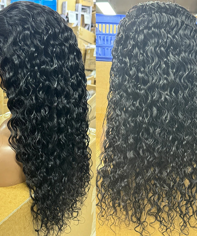 30 Inch Water Wave Glueless Wig Human Hair Ready To Wear 6X4 Glueless Wigs Human Hair Brazilian Human Hair Wigs PreCut For Women