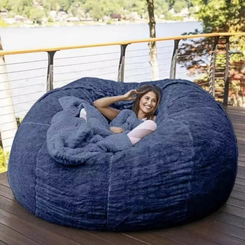 Home Lazy Sofa Foam Bed Bean Bag Double Three Bedroom Plush Bean Rice Fabric Recliner Sand Bean Bag Lazy Sofa Set