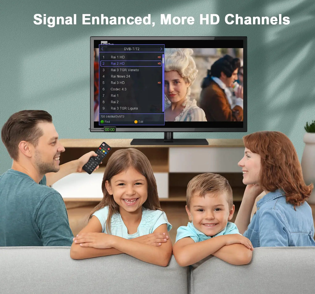 UBISHENG U3mini DVB T2 DVB C Digital TV Decoder HD Free TV Channels 7Days EPG TV Tuner for Spain France Itlay Columbia ect