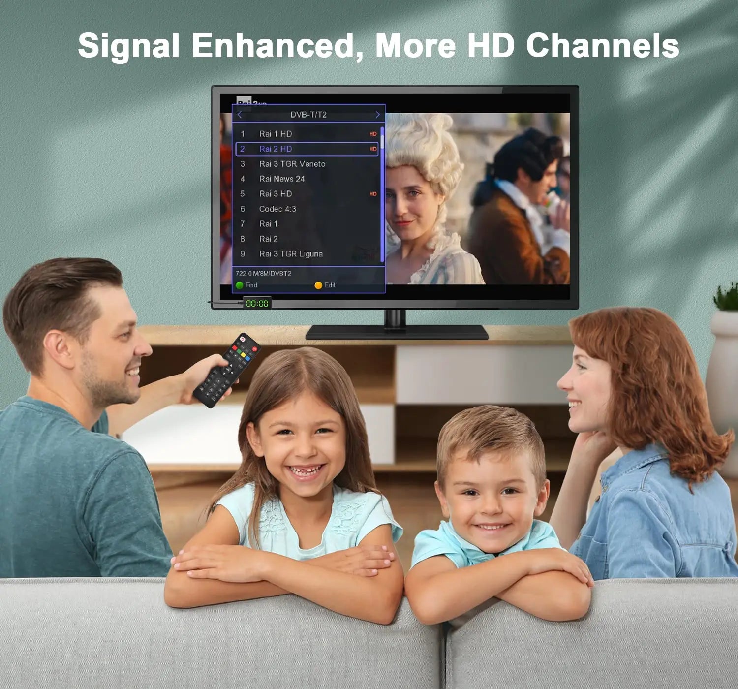 UBISHENG U3mini DVB T2 DVB C Digital TV Decoder HD Free TV Channels 7Days EPG TV Tuner for Spain France Itlay Columbia ect