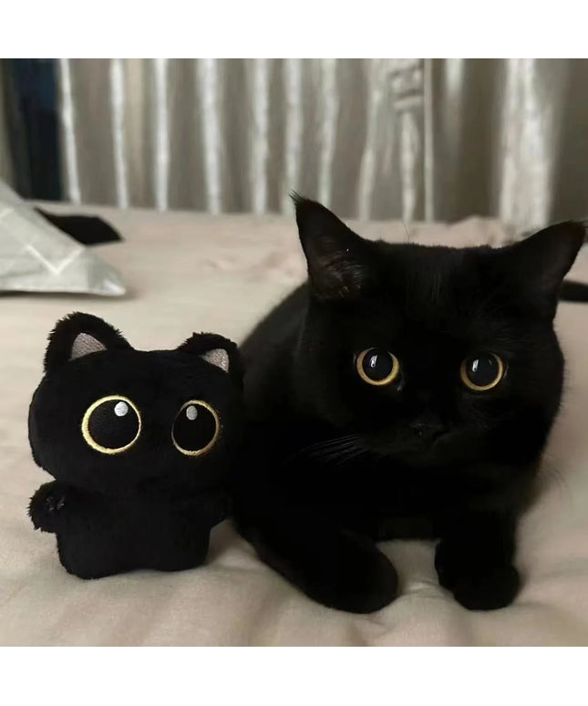 10cm Cute Black Cat plush toy Doll Small Pendant Cuddly Pillow Cushion Ins Black Cat Plush Toy Doll for Boy Girl Brithday Gifts