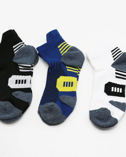 3Pair Professional Fitness Sports Socks Towel Bottom Non-Slip Running Socks Men Women Short Quick-Drying Basketball Training Sox