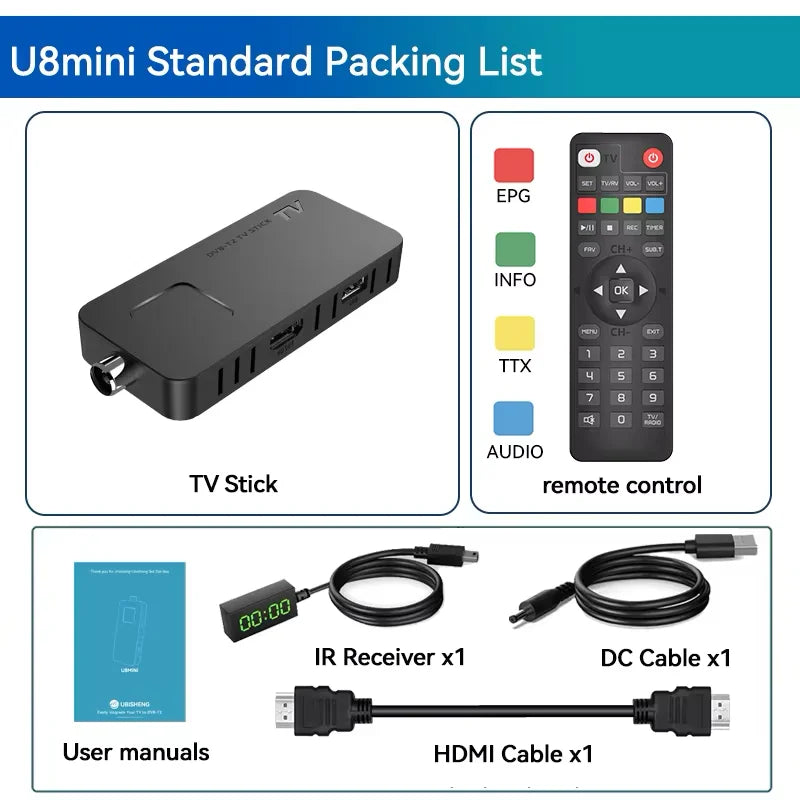 Dluxury U8mini Digital DVB T2 DVB C TV Decoder Set top box Support Free TV Channels 7Days EPG for Spain France Itlay ect
