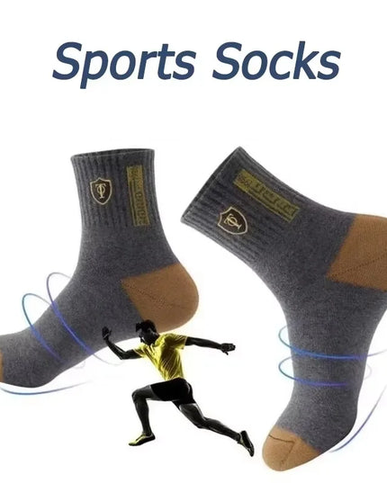 5Pairs Breathable Cotton Sports Stockings Men Bamboo Fiber Autumn and Winter Men Socks Sweat Absorption Deodorant Business Sox