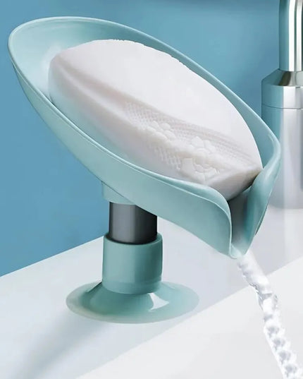 2pcs Drain Soap Holder Leaf Shape Soap Box Suction Cup Tray Drying Rack for Shower Sponge Container Kitchen Bathroom Accessories