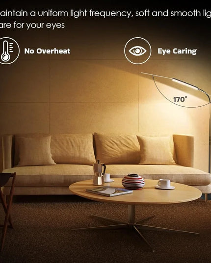 LED Floor Lamp, Bright 15W Floor Lamps for Living Room with 1H Timer, Stepless Adjustable 3000K-6000K Colors & Brightness