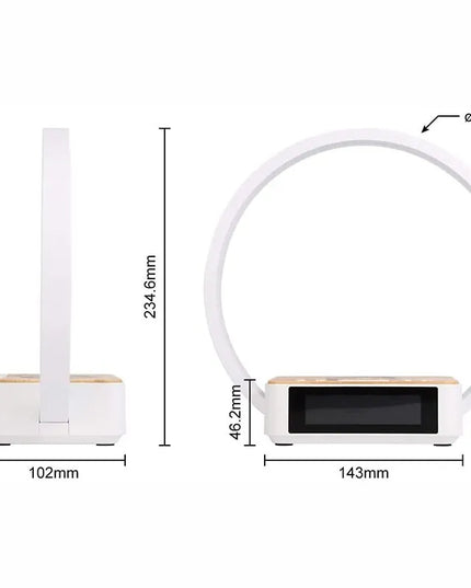 3 in 1 Wireless Charging Bedside Lamp Touch Table Lamp With Alarm Clock Wake-Up Light Nightstand Reading Night Light for Bedroom