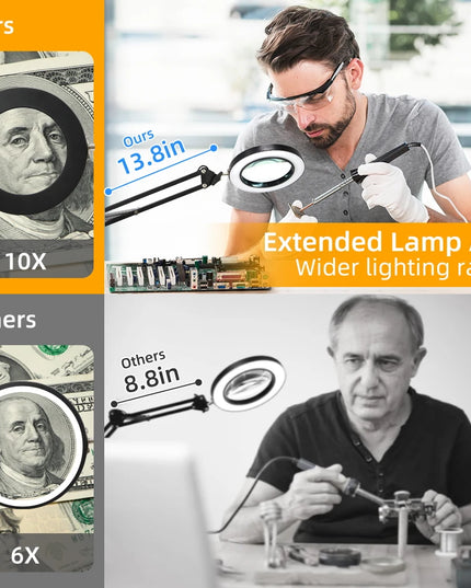 Desk Lamps Double Head LED Stepless Dimmable Led USB Table Lamp for Office Study Reading Lighting Fixture Computer Monitor Light