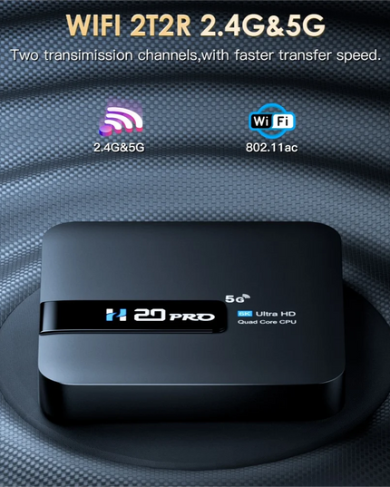 H20PRO Android TV Box Android 10.0 2GB 16GB 2.4&5G WIFI 4K Media Player TV Box Android Play Store Very Fast 1080P Set Top Box