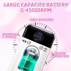 Professional Nail Drill Machine Set 45000RPM Rechargeable Portable Electric Nail File for Manicure Acrylic Gel Nails Salon Tools